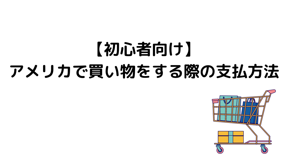 【初心者向け】アメリカで買い物をする際の支払方法